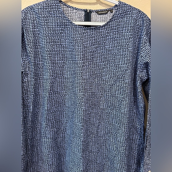 Marimekko Elma Tunic Geometric in Light Blue Long Button Sleeves Size 40/M EUC - Picture 3 of 11